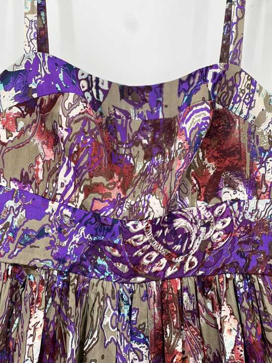 Suzi Chin for Maggie boutique Maxi Dress Floral Purple Green | Size 10 Regular - Picture 6 of 6